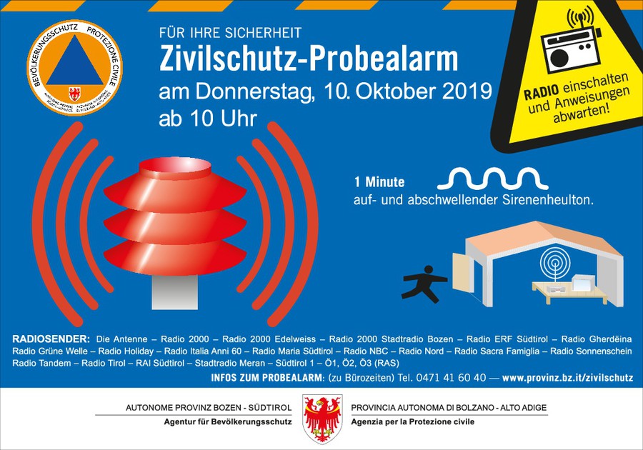 ZivilschutzProbealarm Offizielle Seite der Gemeinde Brixen
